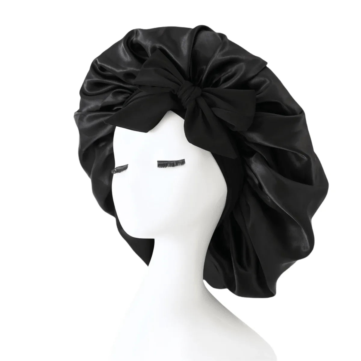2pcs Luxury Silk Satin Sleep Caps, Solid Color, Elastic Hair Protection Caps, Lightweight Comfortable For All-Night Wear, Hair Care, Shower, Gentle Fit To Scalp, For Her