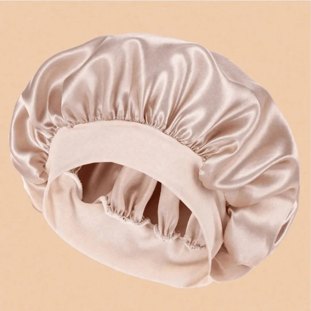 2pcs Luxury Silk Satin Sleep Caps, Solid Color, Elastic Hair Protection Caps, Lightweight Comfortable For All-Night Wear, Hair Care, Shower, Gentle Fit To Scalp, For Her