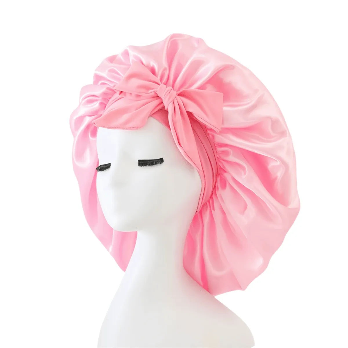 2pcs Luxury Silk Satin Sleep Caps, Solid Color, Elastic Hair Protection Caps, Lightweight Comfortable For All-Night Wear, Hair Care, Shower, Gentle Fit To Scalp, For Her