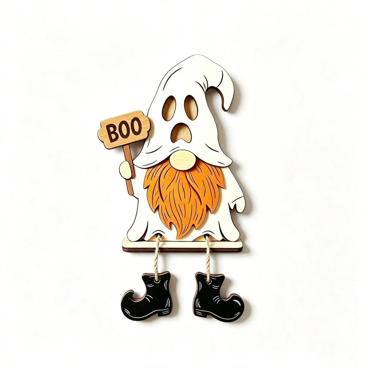 1/3 Pieces3D Fall Halloween Wooden PumpkinGnome Desktop Decoration With Swinging RopeBoots, Witch Hat, Skull, Ghost, Maple Leaf FarmhouseLayered Tray, Perfect For Fall Thanksgiving, WallDecoration, Party Decoration