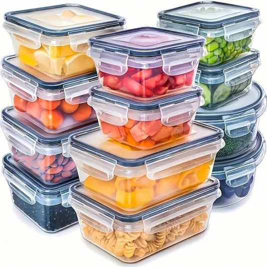 22/24/32/48 Pack Food Storage Containers With Airtight Lids, Meal Prep Containers, Lunch Office Meal For Freezer And Dishwasher.（food-grade PP）