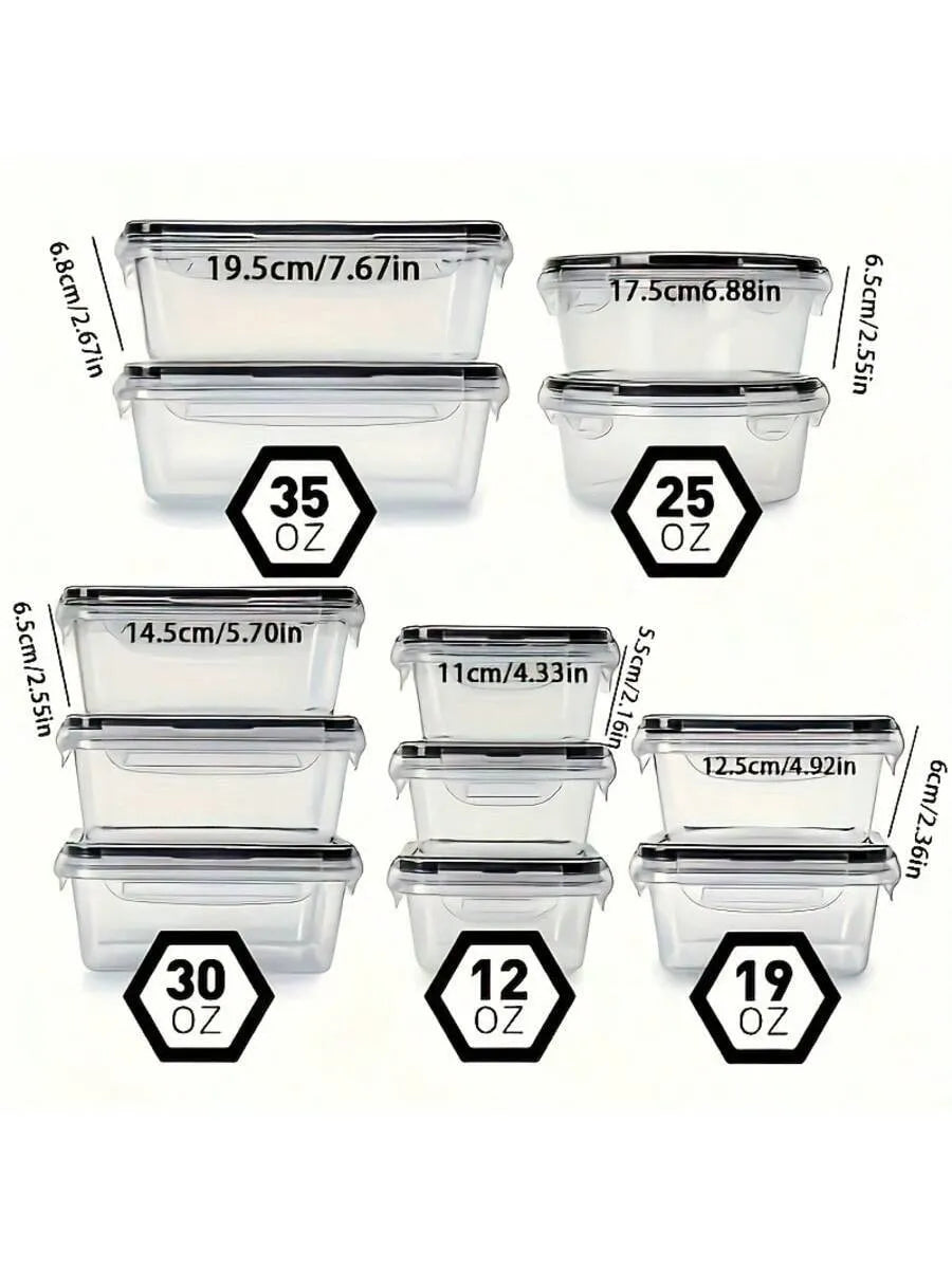22/24/32/48 Pack Food Storage Containers With Airtight Lids, Meal Prep Containers, Lunch Office Meal For Freezer And Dishwasher.（food-grade PP）