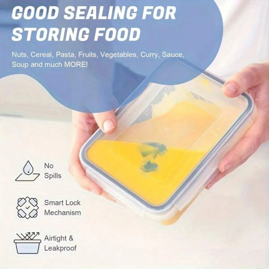 22/24/32/48 Pack Food Storage Containers With Airtight Lids, Meal Prep Containers, Lunch Office Meal For Freezer And Dishwasher.（food-grade PP）