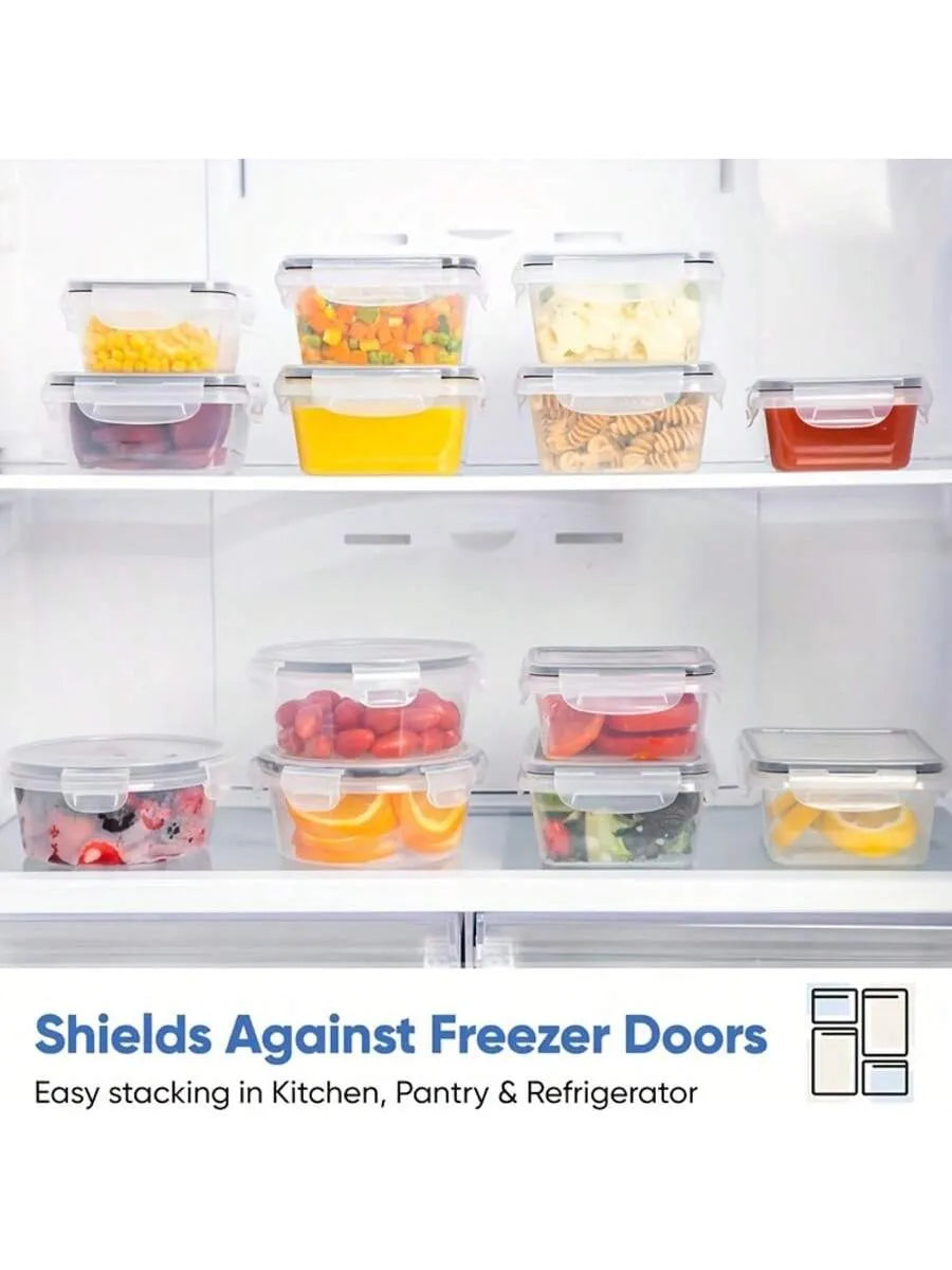 22/24/32/48 Pack Food Storage Containers With Airtight Lids, Meal Prep Containers, Lunch Office Meal For Freezer And Dishwasher.（food-grade PP）
