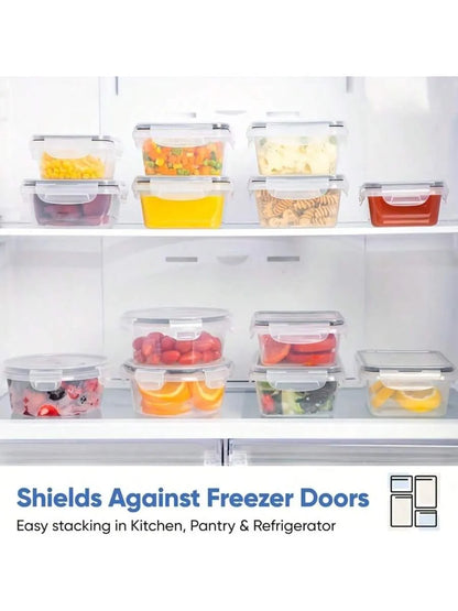 22/24/32/48 Pack Food Storage Containers With Airtight Lids, Meal Prep Containers, Lunch Office Meal For Freezer And Dishwasher.（food-grade PP）